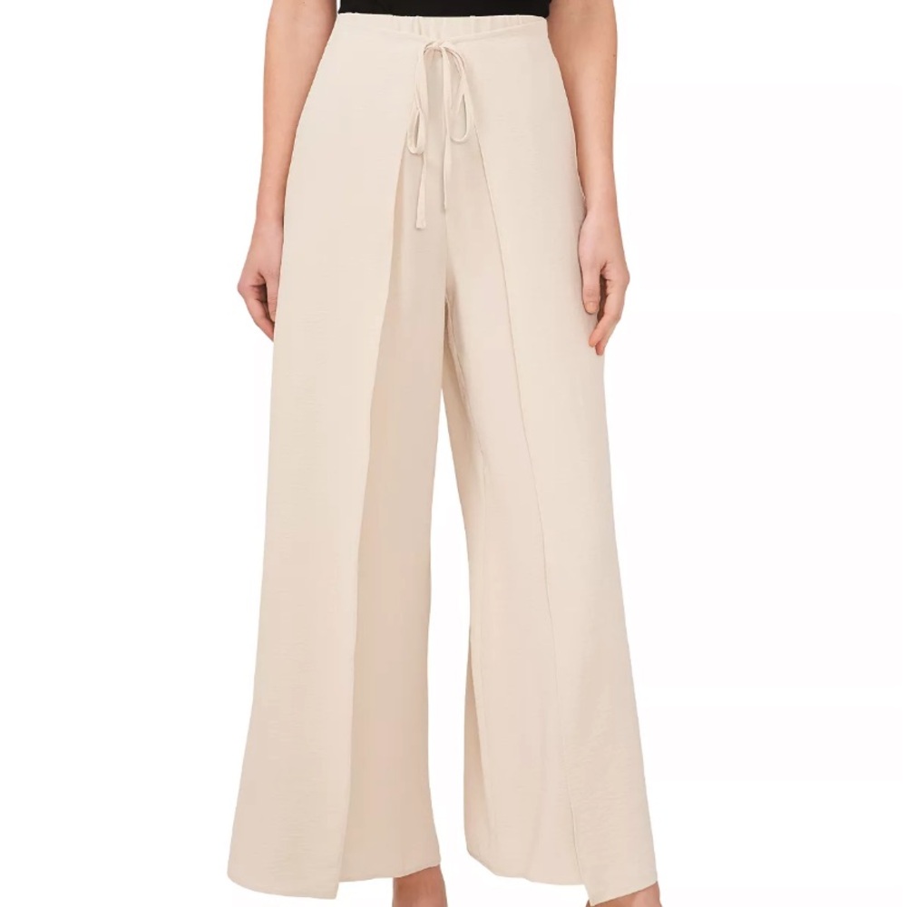 Women's Overlap Tie Front Wide Leg Soft Pants